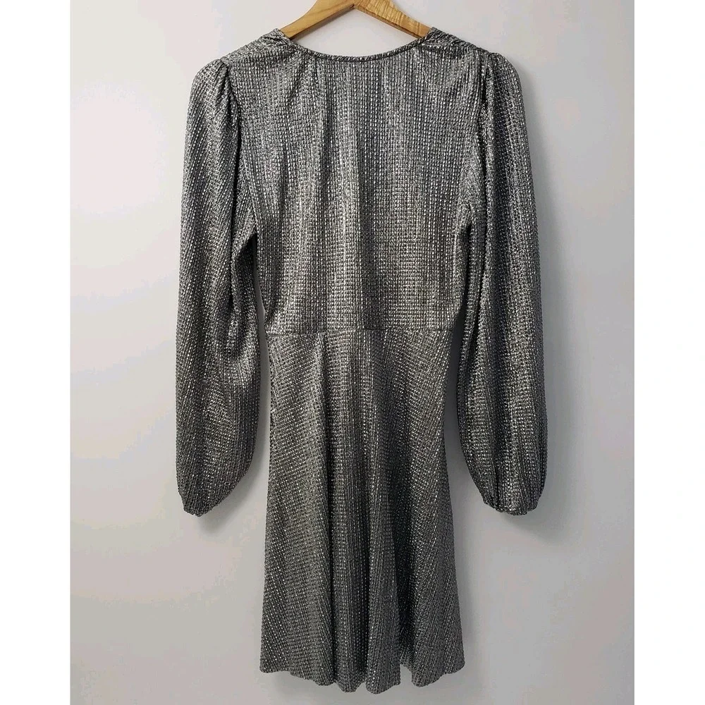 topshop metallic skater dress Topshop Long Sleeve Cutout Knot Metallic